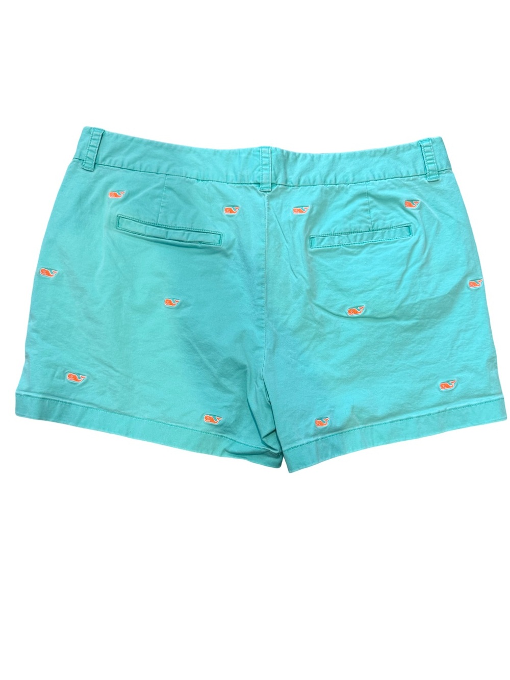 Vineyard Vines Aqua Whale Embroidered Cotton Shorts - Picture 2 of 3